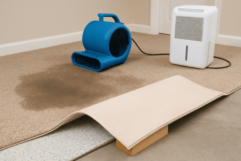 wet carpet drying