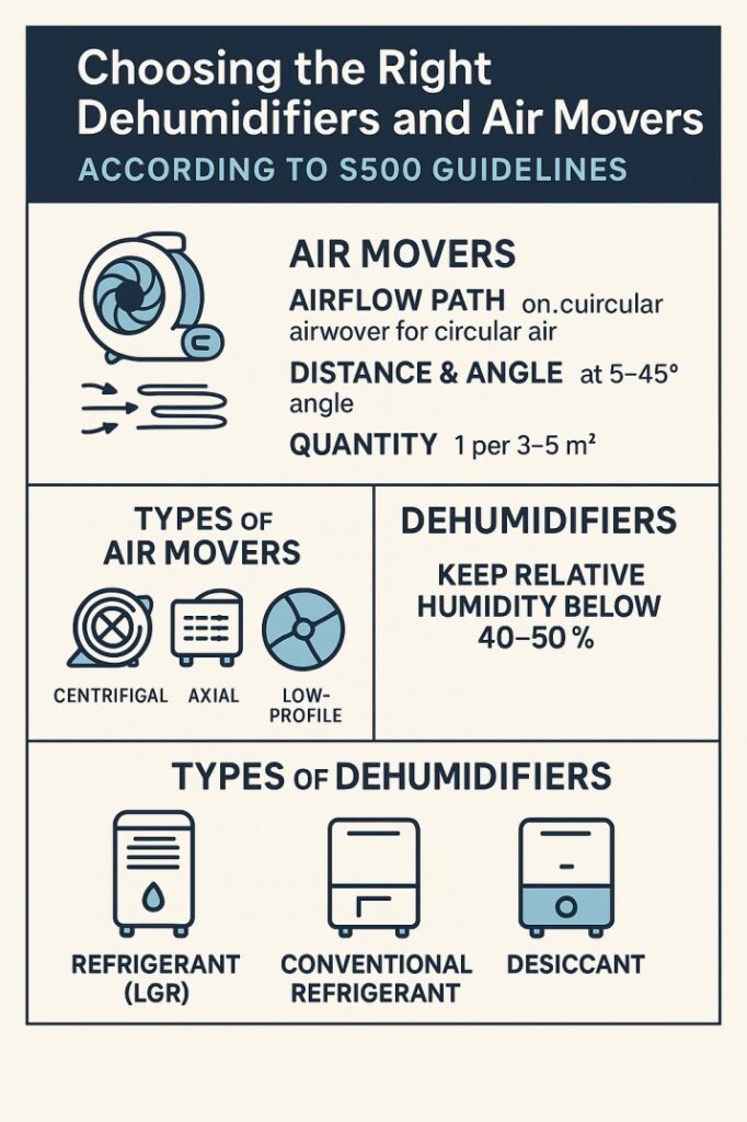 Choosing dehumidifers and air movers